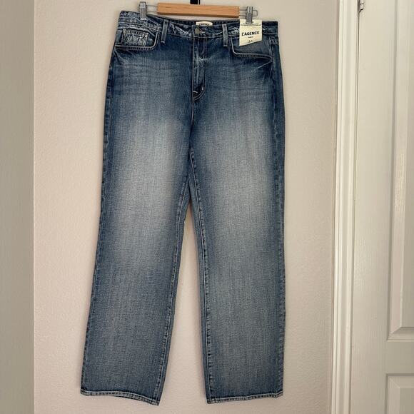 L'AGENCE Jones Ultra High Rise Stovepipe Jeans, MSRP $295, Quiet Luxury, size 32 - Picture 2 of 10